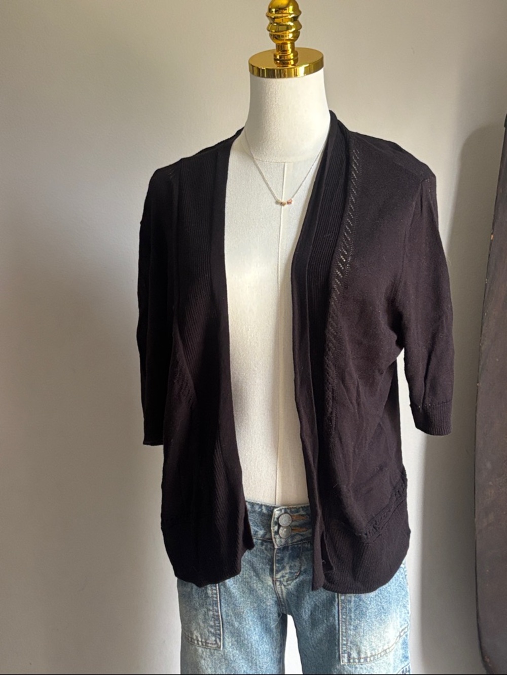 Jones New York Black Open-Front Women's Cardigan